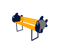 Тематическая лавочка для детской игровой площадки KDG Рыбка 153х70х81см