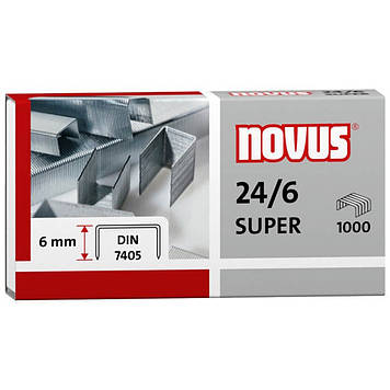 Канцелярські скоби для степлера 24/6 SUPER NOVUS (1000шт)