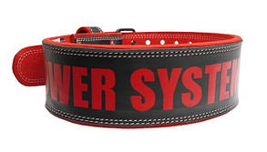 Пояс для пауерліфтингу Power System PS-3830 Power Beast шкіряний Black/Red L, фото 1