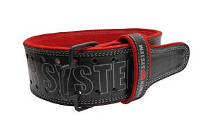 Пояс для пауерліфтингу Power System PS-3830 Power Beast шкіряний Black/Red L, фото 3