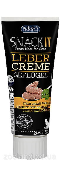 23712075 Dr.Clauder's Snack IT Liver Cream Poultry паста для кішок із куркою, 75 г