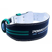 Пояс для важкої атлетики Power System PS-3260 Fitness Dedication шкіряний Black/Green XL