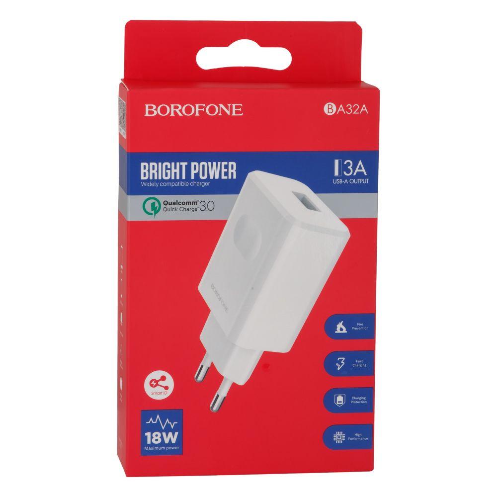 Мережевий Зарядний Пристрій Borofone BA32A Bright Power QC3.0 18W
