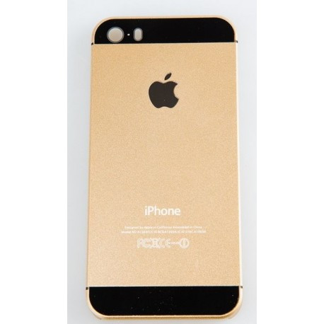Чохол пластик Золотій з чорним з логотипом на IPhone 5/5S