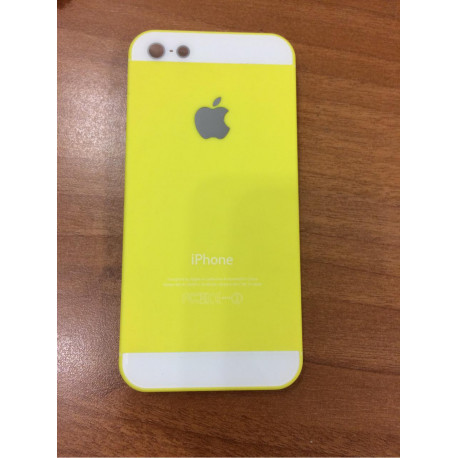 Чохол пластик Жовтий з логотипом на IPhone 5/5S