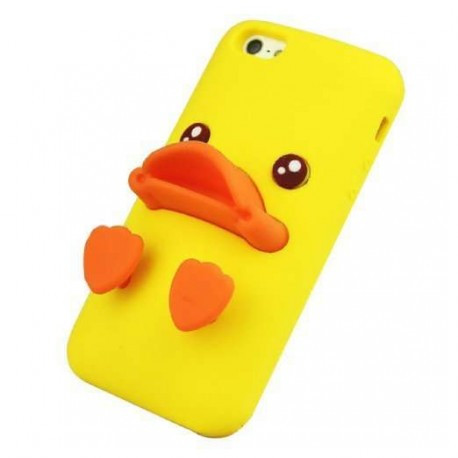 Чохол з мордочкою і лапками качечки жовтий для iPhone 5/5S
