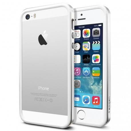 Бампер SGP Neo Hybrid EX Slim White/Silver для iPhone 5/5S