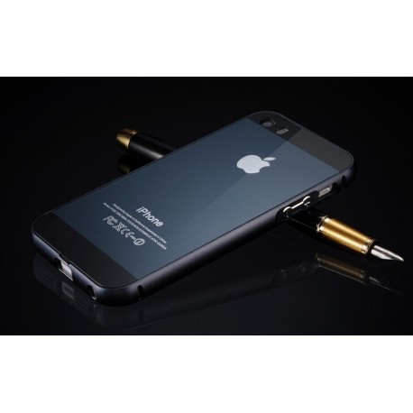 Алюмінієва накладка з логотипом Apple для IPhone 5/5S Чорна