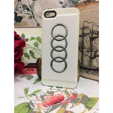 Чохол Накладка з логотипом Audi Біла для iPhone 5/5S