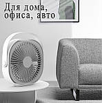 Вентилятор акумуляторний настільний потужний Wi M102 переносний. З перемиканням швидкостей, фото 5