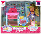 Лялька маленька Mini Doll із стільцем для годування і аксесуарами, фото 2