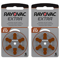 Батарейки для слухових апаратів Rayovac Extra 312 (12 шт.)
