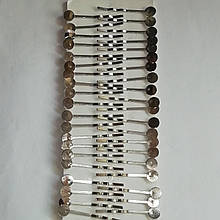 Заготівля шпильки для волосся, срібляста з майданчиком під декор 42 мм набір 40 шт