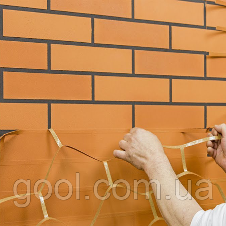 Трафарет цегла імітація цегляної кладки для штукатурки та фарби паковання 0,91 м2 розмір аркуша 1033х880 мм, фото 1