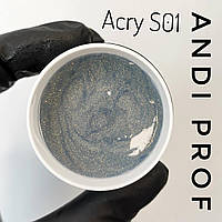 Акрил гель (полигель) для нарощування нігтів  №01S  PolyGel clear gold AndiProf  30 ml