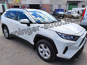 Вітровики хромовані, дефлектори вікон Toyota Rav 2019-2023 (Autoclover/Корея/B393)