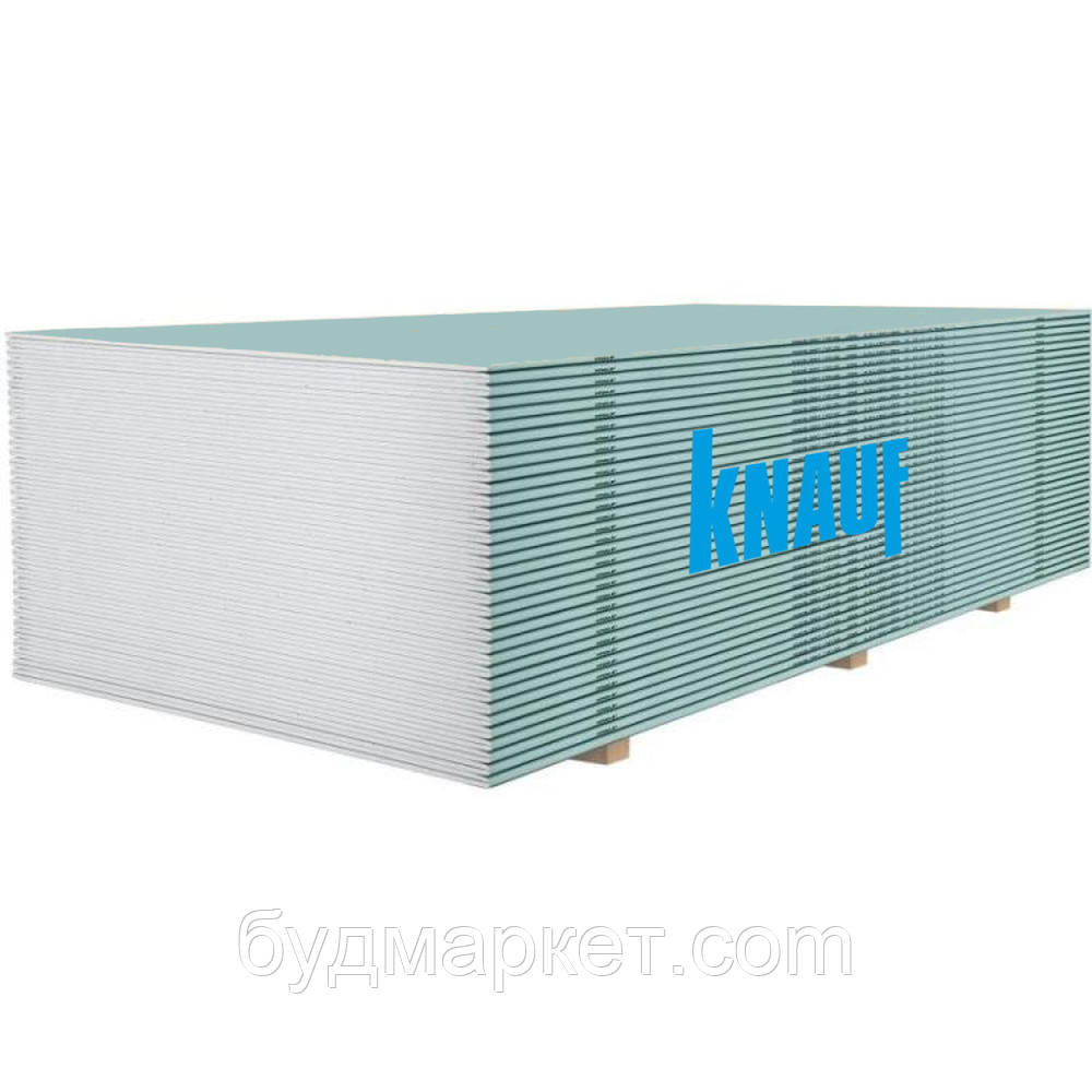 Гіпсокартон вологостійкий Knauf 12,5*3000*1200мм (пал.51шт)