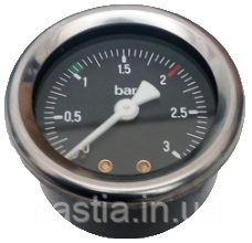 AS058 Манометр(бойлеру, на 1 шкалу), d=52mm, 0-3bar, 1/4-1/4, Astoria