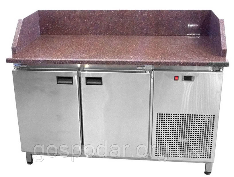 Стіл холодильний для піци з гранітною стільницею 1 двері + 2 ящика 3 борту 1400х700х850 мм - фото 2 - id-p1336084151