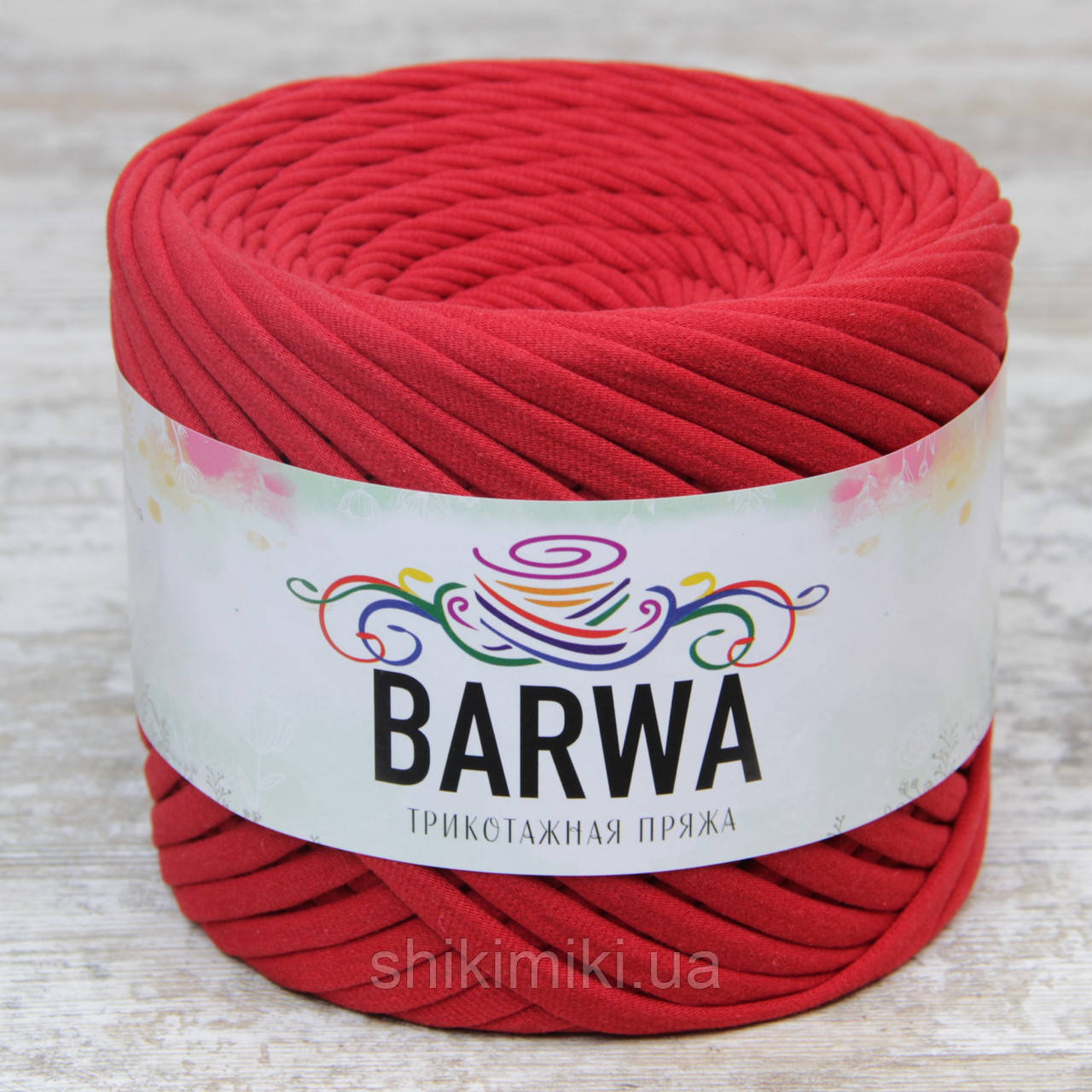 Пряжа трикотажна Barwa (7-9 мм), колір Мак