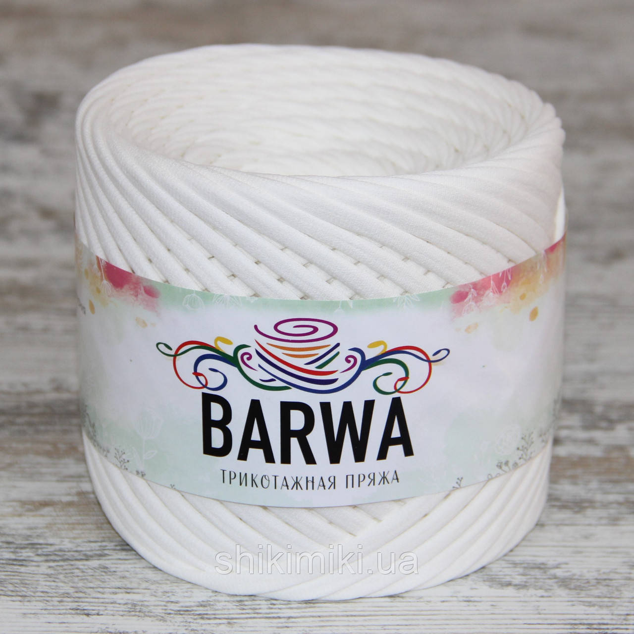 Пряжа трикотажна Barwa (7-9 мм), колір Молоко