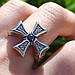 Срібний Перстень з хрестом байкерський черненный, фото 6