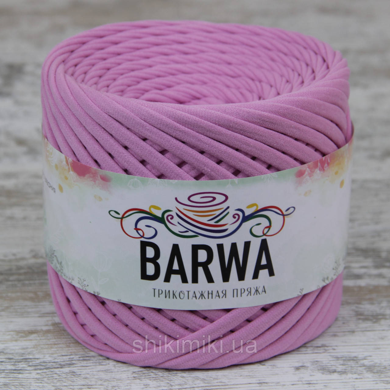 Пряжа трикотажна Barwa (7-9 мм), колір Півонія