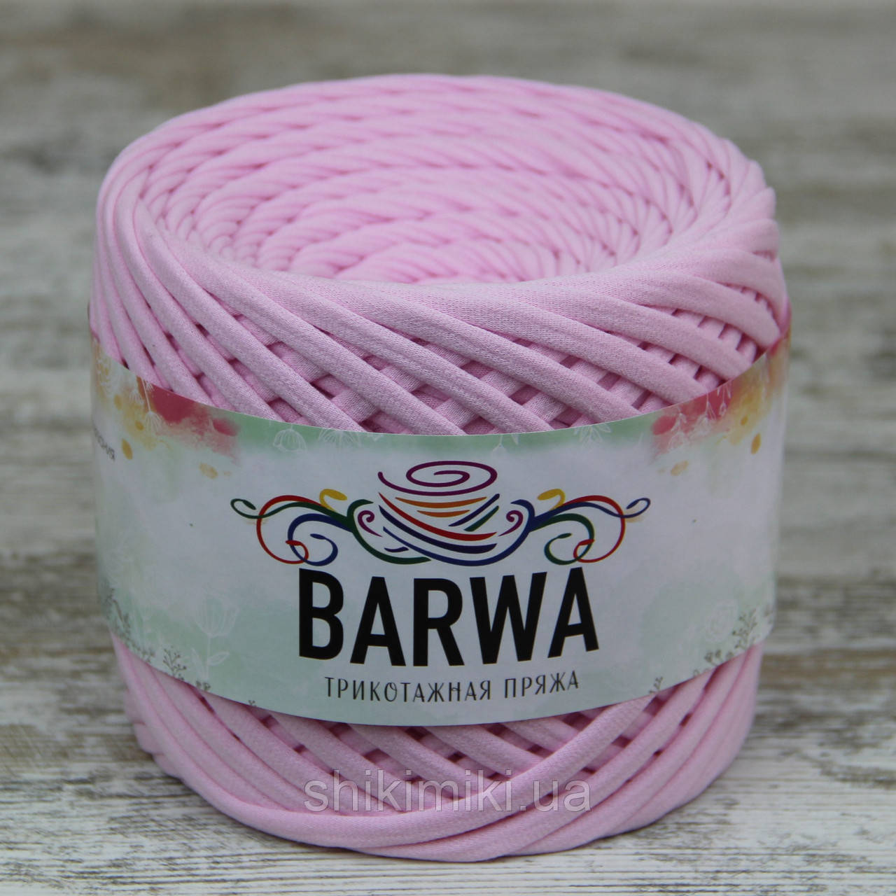 Пряжа трикотажна Barwa (7-9 мм), колір Світло-рожевий