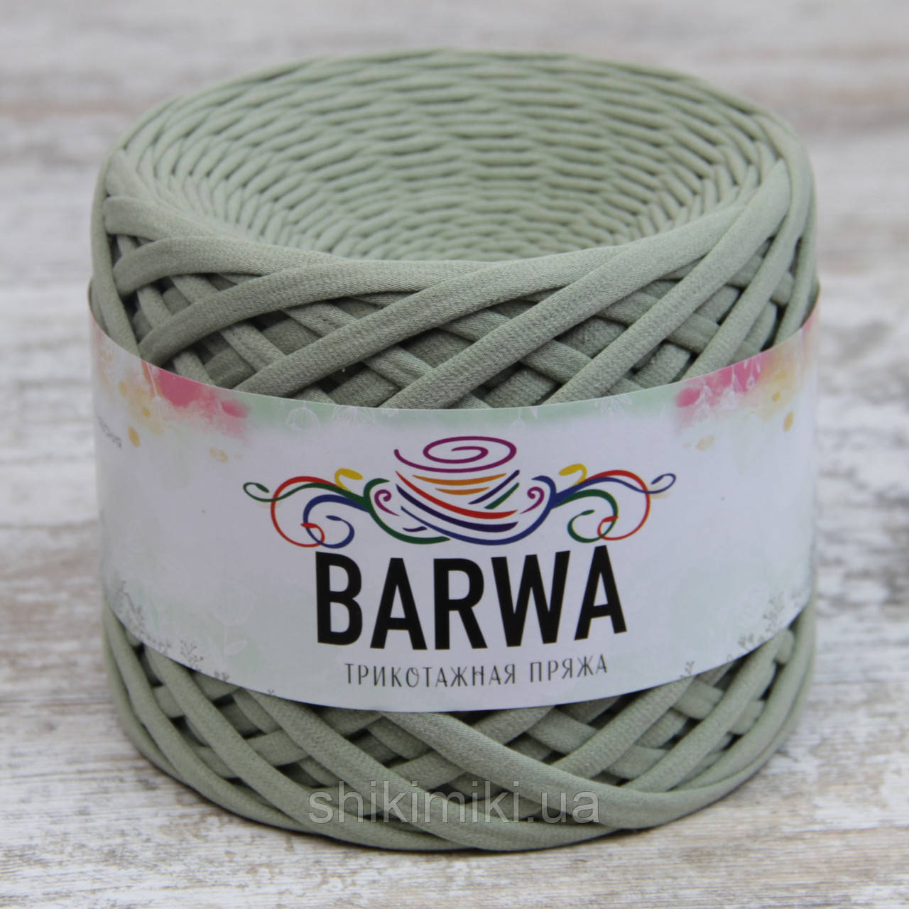 Пряжа трикотажна Barwa (7-9 мм / 50 м), колір Шавлія