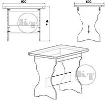 Стіл кухонний КС-2 716х900х600мм Компаніт, фото 2