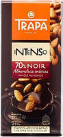 Шоколад без глютена TRAPA INTENSO черный с миндалем 175г (Испания)