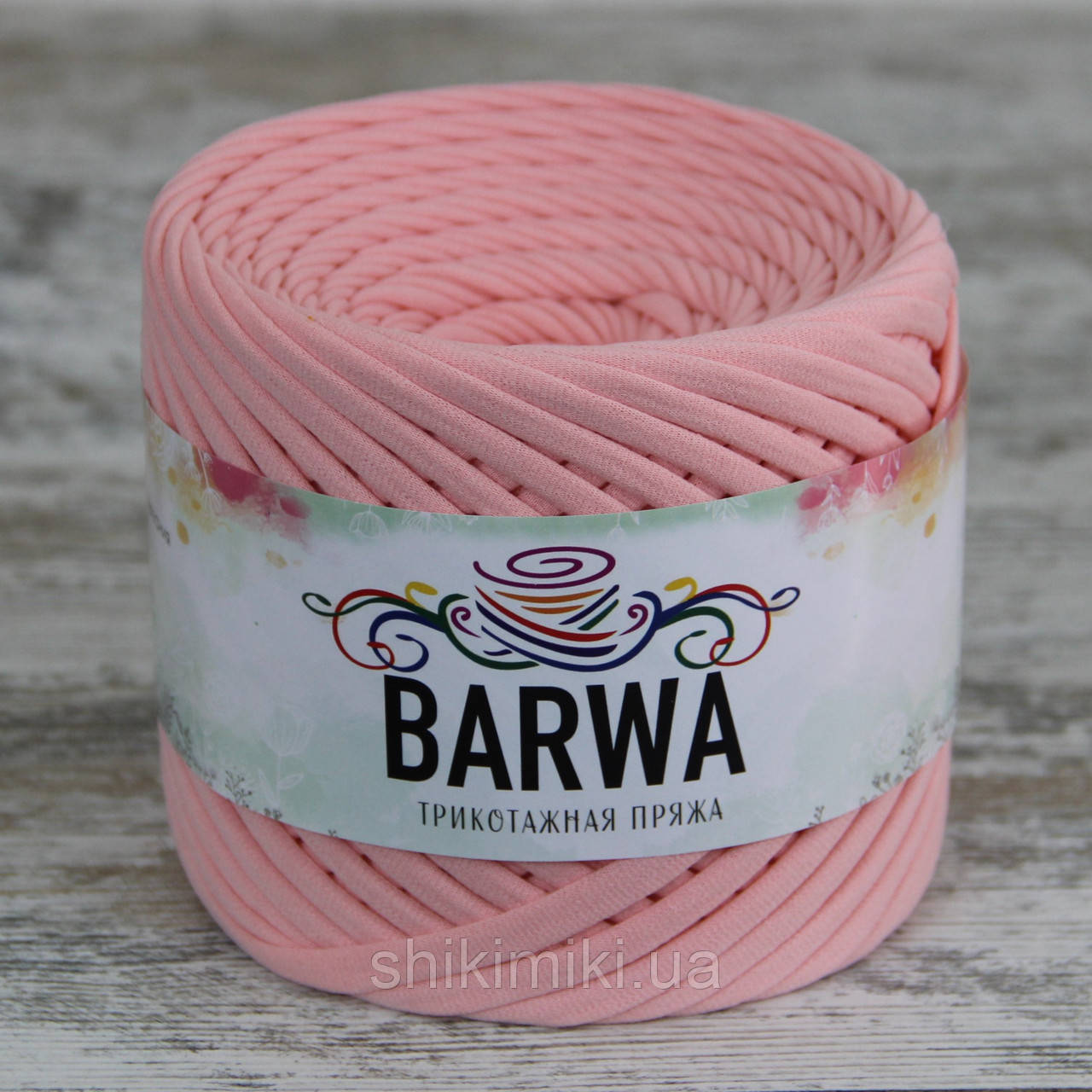 Пряжа трикотажна Barwa (7-9 мм), колір Фламінго