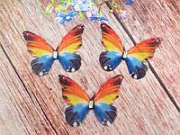 Аппликация, "Бабочка шифоновая", двухслойная, цвет на фото, 45х36 мм, 1 шт.
