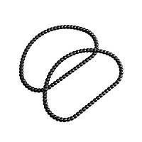 Комплект ручок для сумки пластикових Півкільце Намистинки 18х11 см Чорні