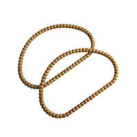 Комплект ручек для сумки пластиковых Полукольцо бусинки 18х11 см капучіно