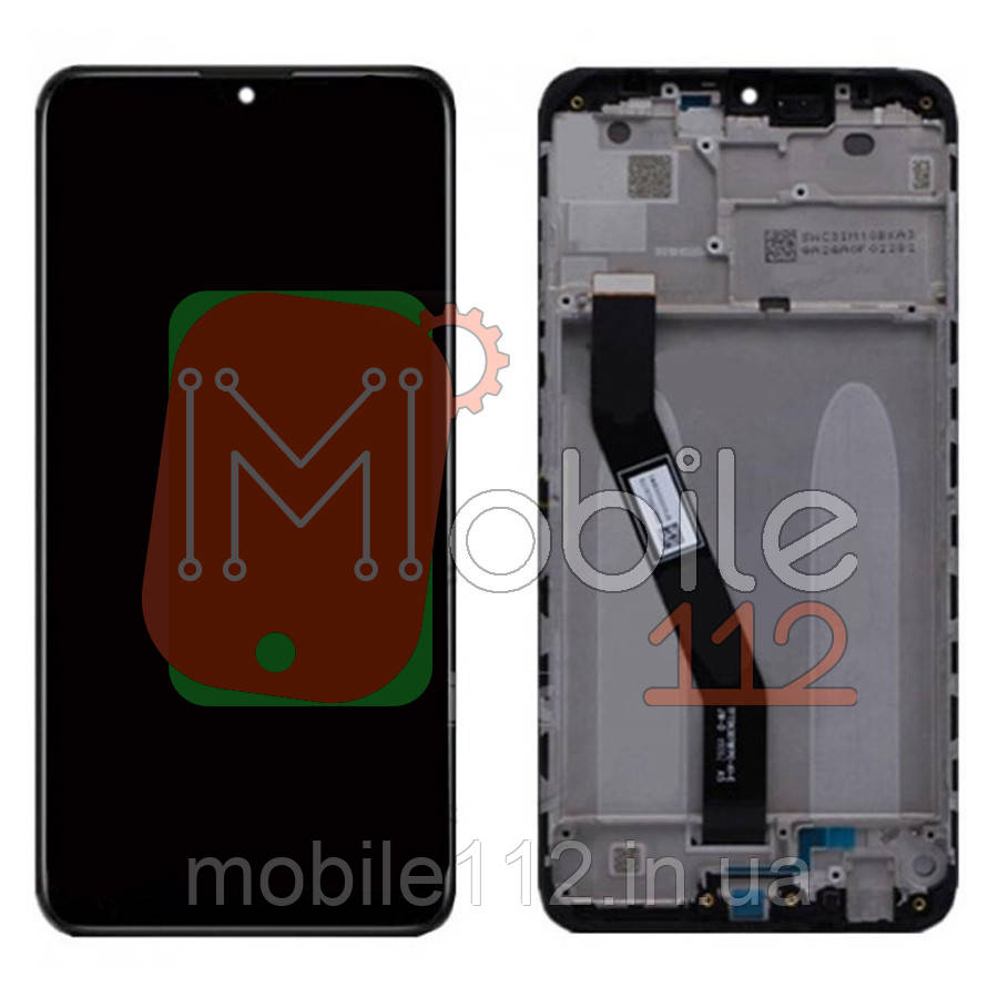 Экран (дисплей) Xiaomi Redmi 8, Redmi 8A MZB8256IN + тачскрин черный с передней панелью без датчика