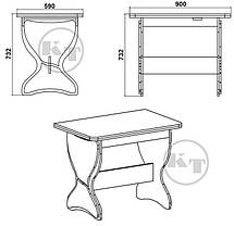 Стіл кухонний розкладний КС-4 732х900х590мм Компаніт, фото 3