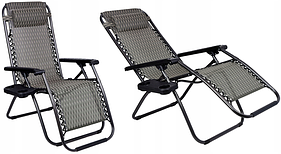 Шезлонг Zero GRAVITY XXL до 120 кг крісло садове пляжне (Польща)