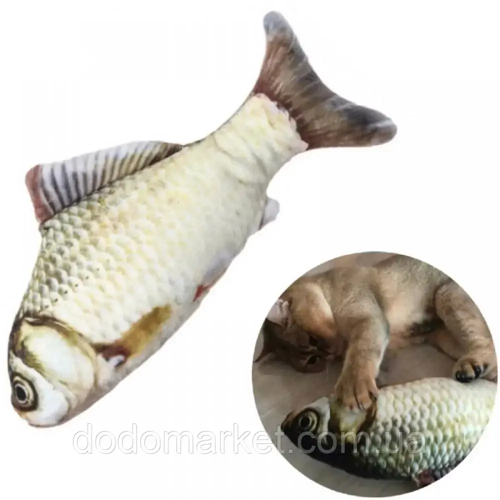 М'яка іграшка риба для котів кота з котячою м'ятою, фото 1