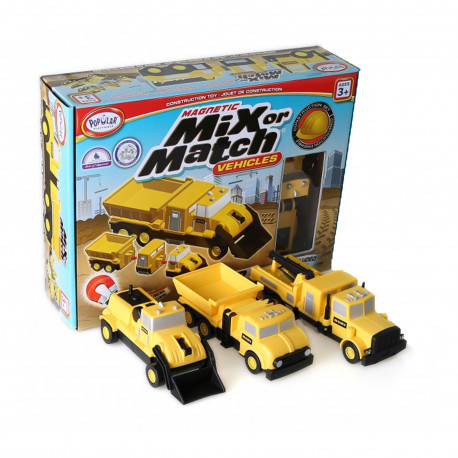 Магнітний конструктор «Будівельна техніка» Popular Playthings, фото 1