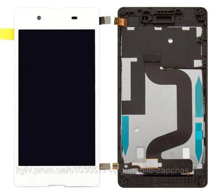 Дисплей для Sony Xperia E3 D2202, D2203, D2206, модуль у зборі (екран і сенсор), з рамкою, білий, оригінал, фото 1