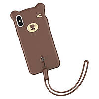 Чехол Baseus для iPhone XS Max Bear Silicone Case, Brown (WIAPIPH65-BE08)