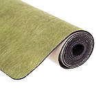 Коврик для йоги Замшевий каучуковий двошаровий 3м Record FI-5662-49 (розмір 183x61x0.3см, зелений), фото 4