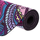 Коврик для йоги Замшевий каучуковий двошаровий 3м Record FI-5662-50 (розмір 183x61x0.3см, марсала), фото 4