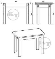 Стіл кухонний розкладний КС-6 736х1000х600мм Компаніт, фото 2