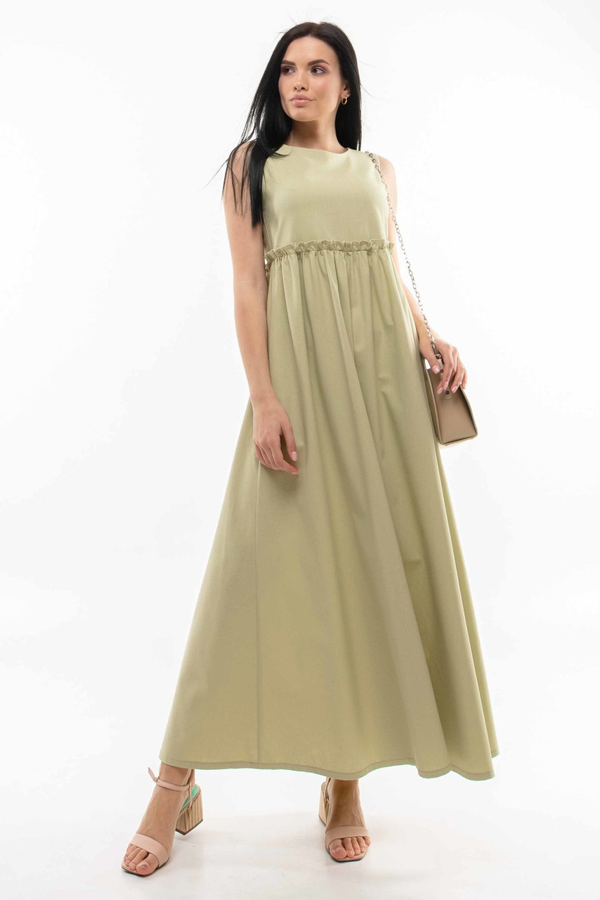 Лаконичное льняное длинное платье Lilian (42 52р) в расцветках - фото 1 - id-p243547551