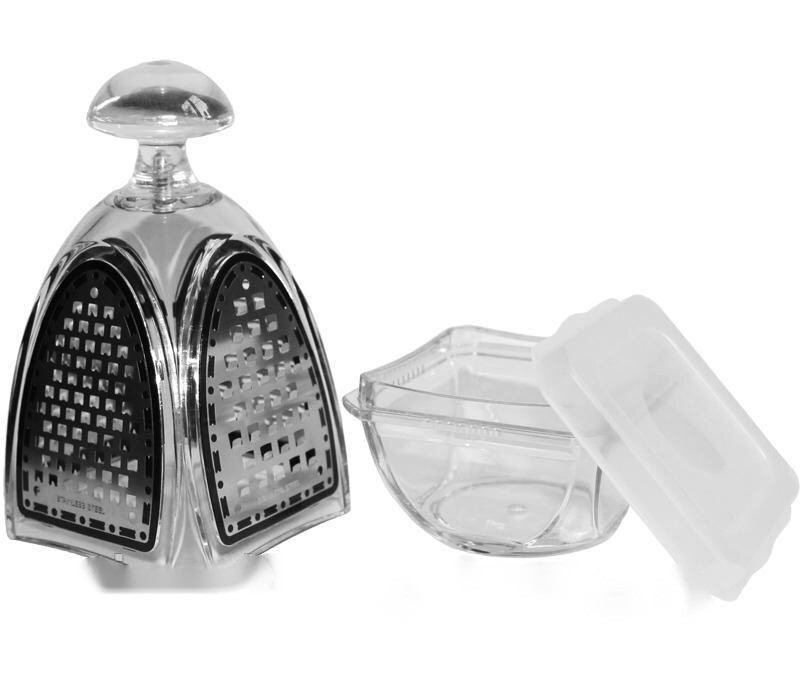 Терка Benson BN-989 з нержавіючої сталі 4 сторони | шинкування Бенсон, терка з контейнером і кришкою, фото 1