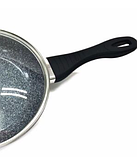 Сковорода з кришкою Benson BN-576 з антипригарним гранітним покриттям (28*5.2 см) індукція | сковорідка, фото 3