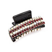 Шпилька для волосся крабик, пластиковий у стразах