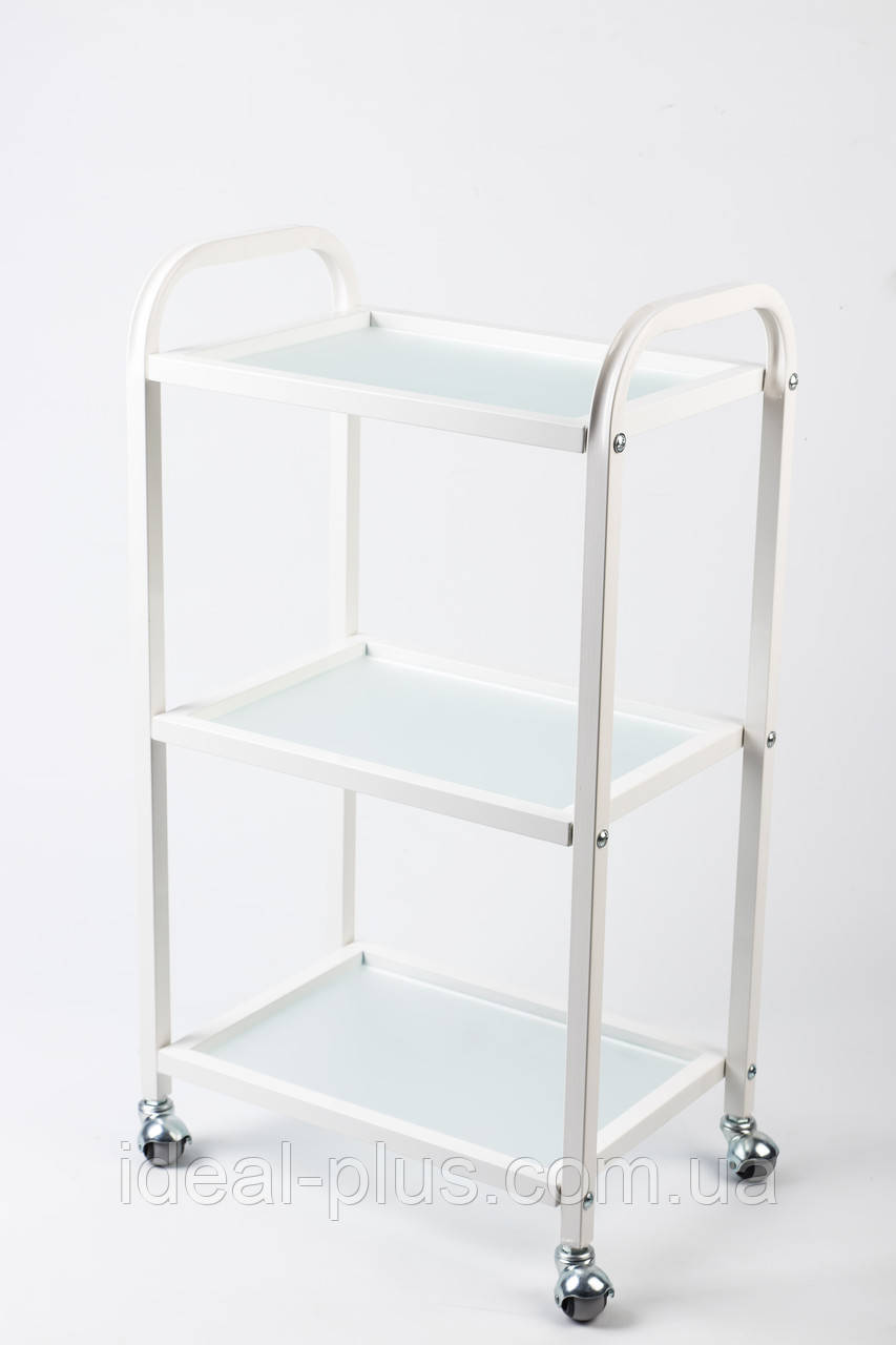 Візок косметологічний білий стоматологічний етажерка на 3 полиці візка для нарощування вій L_S4, фото 1